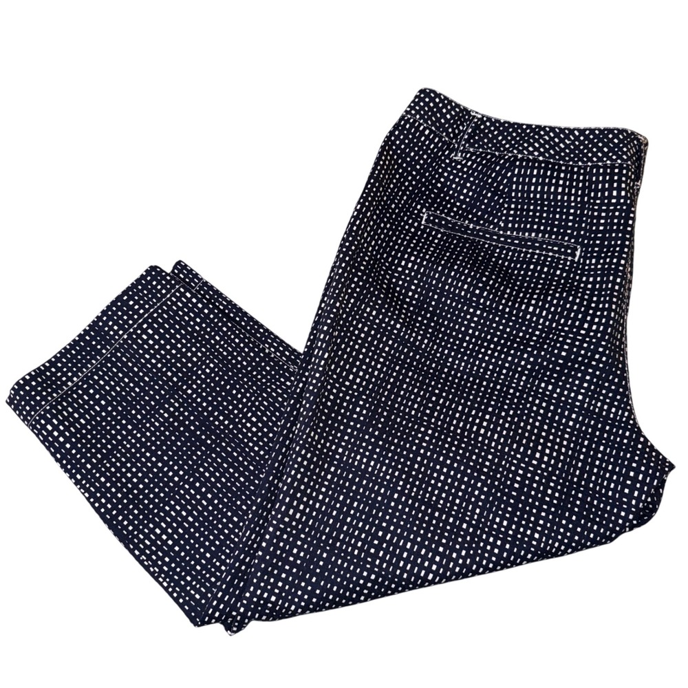 Coldwater Creek Natural‎ Fit Women's Size 24 Blue White checkered Cropped Pants